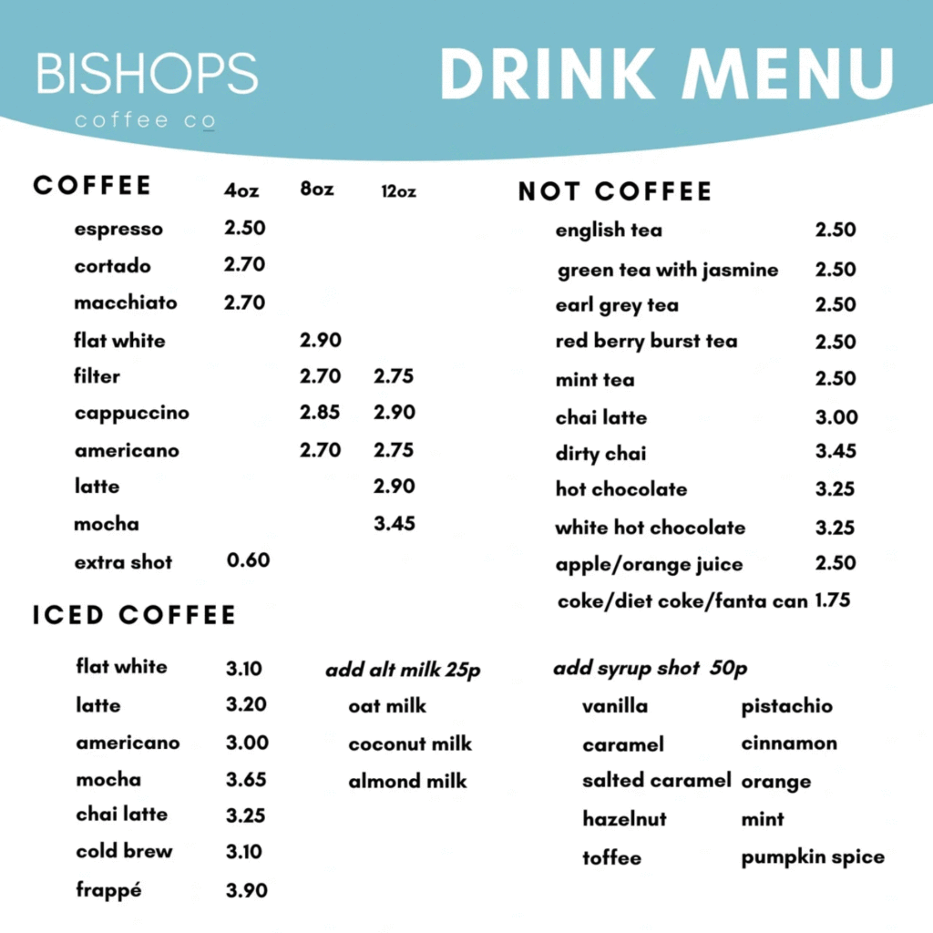 Drinks Menu