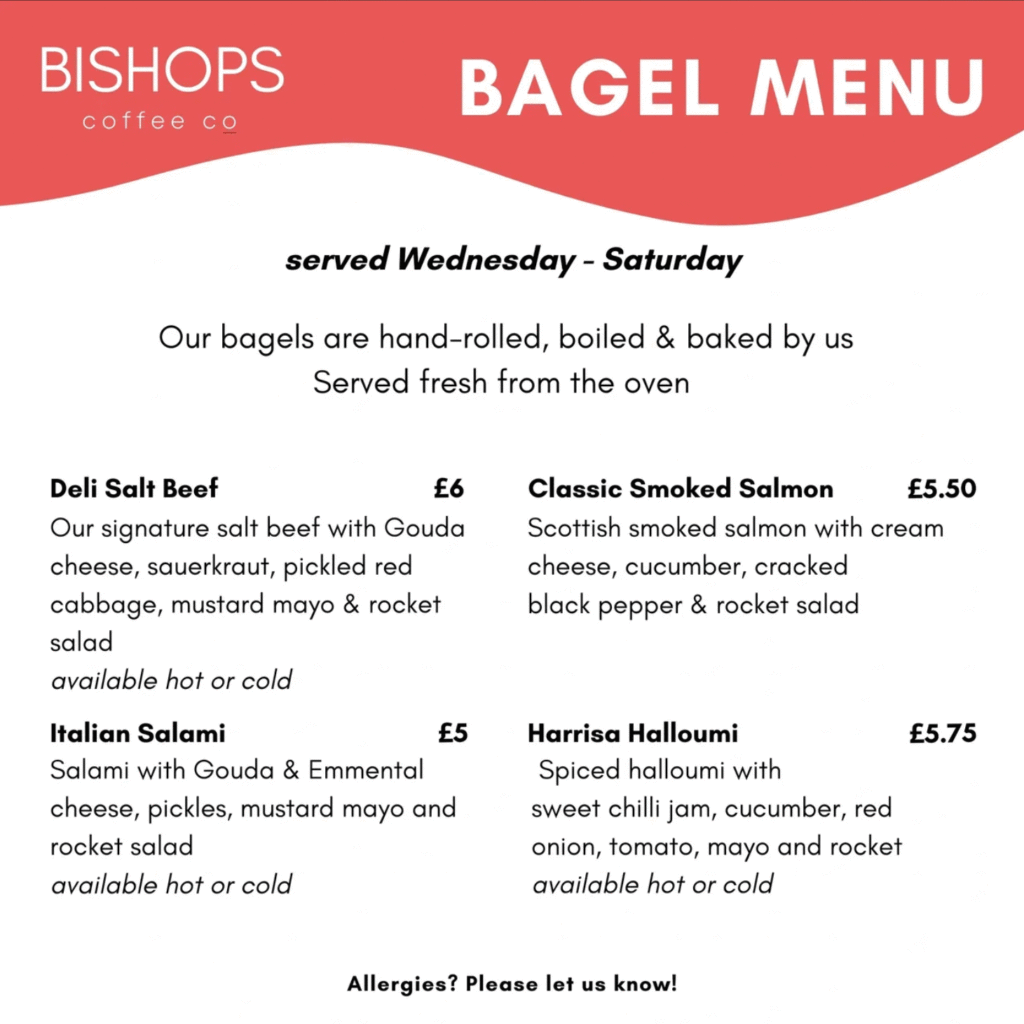 Bagel Menu